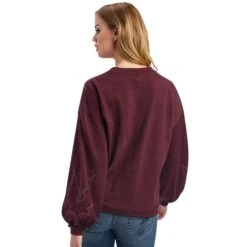 Ariat Women's Stitched Crew Sweatshirt 5 Ariat Women's Stitched Crew Sweatshirt -Outlet Cowgirl Looks Store 10041670 03
