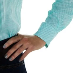 Ariat Women's Aqua Check VentTek Shirt -Outlet Cowgirl Looks Store 10042743 03