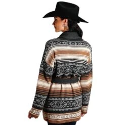 Women's Stetson Brown Serape Cardigan Sweater -Outlet Cowgirl Looks Store 11 027 0539 6035 03