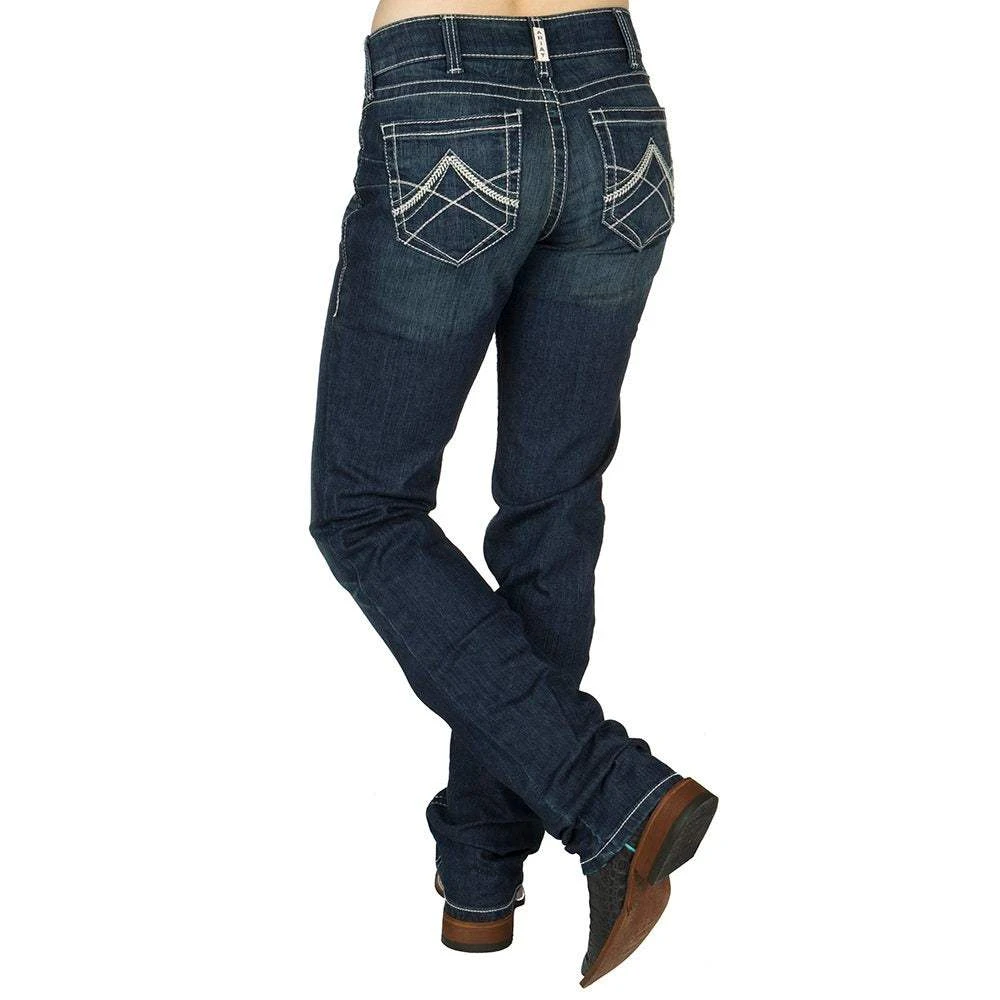 Ariat R.E.A.L. Mid Rise Stretch Icon Stackable Straight Leg Jean 1 Ariat R.E.A.L. Mid Rise Stretch Icon Stackable Straight Leg Jean