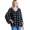 Jodifl Women's Black Polka Dot Top