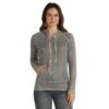 Panhandle Women's Aztec Print Sweater Knit Hoodie - Plus Sizes