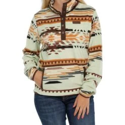 Women's Cinch Printed Polar Fleece 1/4 Snap Sweatshirt