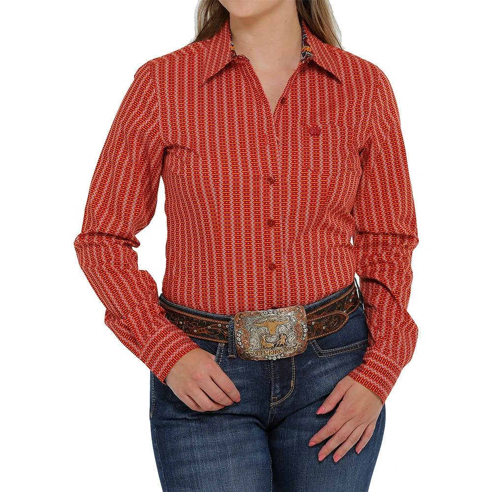 Cinch Women's Striped Print Button-Down 1 Cinch Women's Striped Print Button-Down