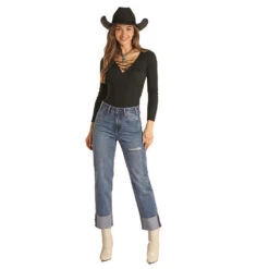 Rock & Roll Denim Indigo Cropped Jeans