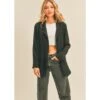 Lush Clothing Women's Black Open Front Blazer