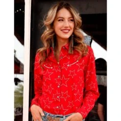 Cruel Girl Women's Star Western Snap Shirt