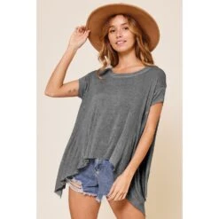 Ces Femme Women's Charcoal Boxy Top