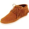 Minnetonka Brown Venice Sporty Fringe Mocs-3in Top