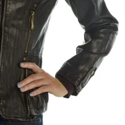 Montanaco Women's Faux Leather Jacket -Outlet Cowgirl Looks Store 801108 CHOC 04