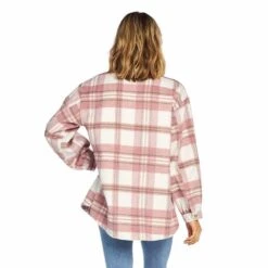 Women's Mud Pie Blush Highland Plaid Shacket -Outlet Cowgirl Looks Store 80340037BS 3