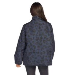 Women's Mud Pie Wade Navy Leopard Puffer Jacket -Outlet Cowgirl Looks Store 80340045NV 3