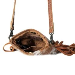 American Darling Cowhide Crossbody Purse With Fringe -Outlet Cowgirl Looks Store ADBGS153ACGOFRNG 03