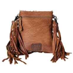 American Darling Cowhide Crossbody Purse With Fringe -Outlet Cowgirl Looks Store ADBGS153ACGOFRNG 04