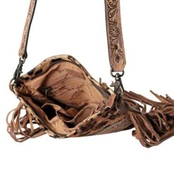 American Darling Cheetah Crossbody Purse With Fringe 6 American Darling Cheetah Crossbody Purse With Fringe -Outlet Cowgirl Looks Store ADBGS192CHEGO 03