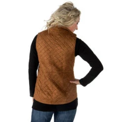 True Blue Womens Curium Suede Quilted Vest -Outlet Cowgirl Looks Store HM03COG 4