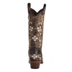 Circle G Womens Black Multi Color Floral 13 Snip Toe Boot -Outlet Cowgirl Looks Store L5175 4