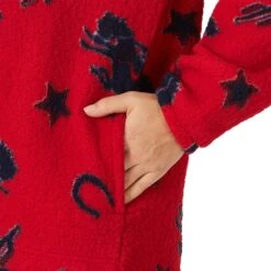 Wrangler Women's Western Print Red Sherpa Hoodie -Outlet Cowgirl Looks Store LWK398R 3