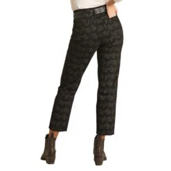 Rock & Roll Denim Women's Desert Print Cropped Jeans -Outlet Cowgirl Looks Store RRWD9HR0FB 1
