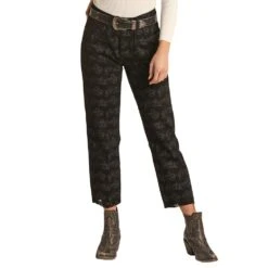 Rock & Roll Denim Women's Desert Print Cropped Jeans -Outlet Cowgirl Looks Store RRWD9HR0FB 2