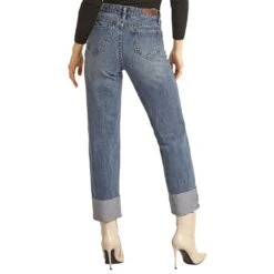 Rock & Roll Denim Indigo Cropped Jeans -Outlet Cowgirl Looks Store RRWD9HR0GU 1
