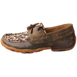 Twisted X Women's Distressed Leopard Bomber Boat Shoes -Outlet Cowgirl Looks Store WDM0057 2